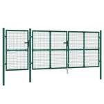 Zöld horganyzott acél hálós kerti kapu 400 x 125 cm 2