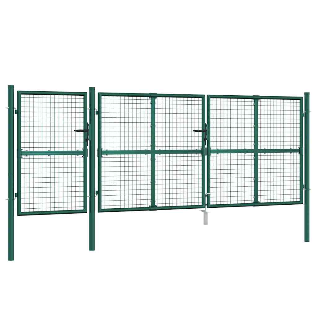 Zöld horganyzott acél hálós kerti kapu 400 x 125 cm 2