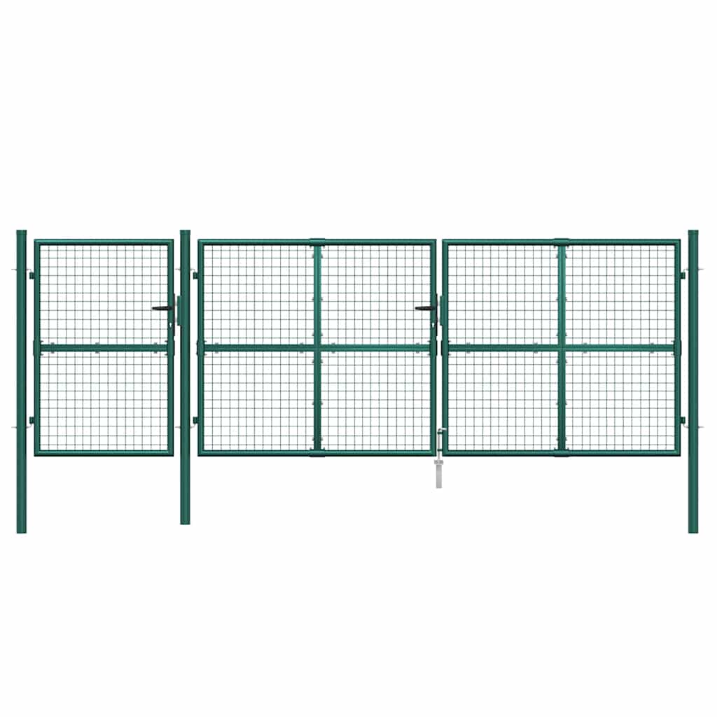 Zöld horganyzott acél hálós kerti kapu 400 x 125 cm 4