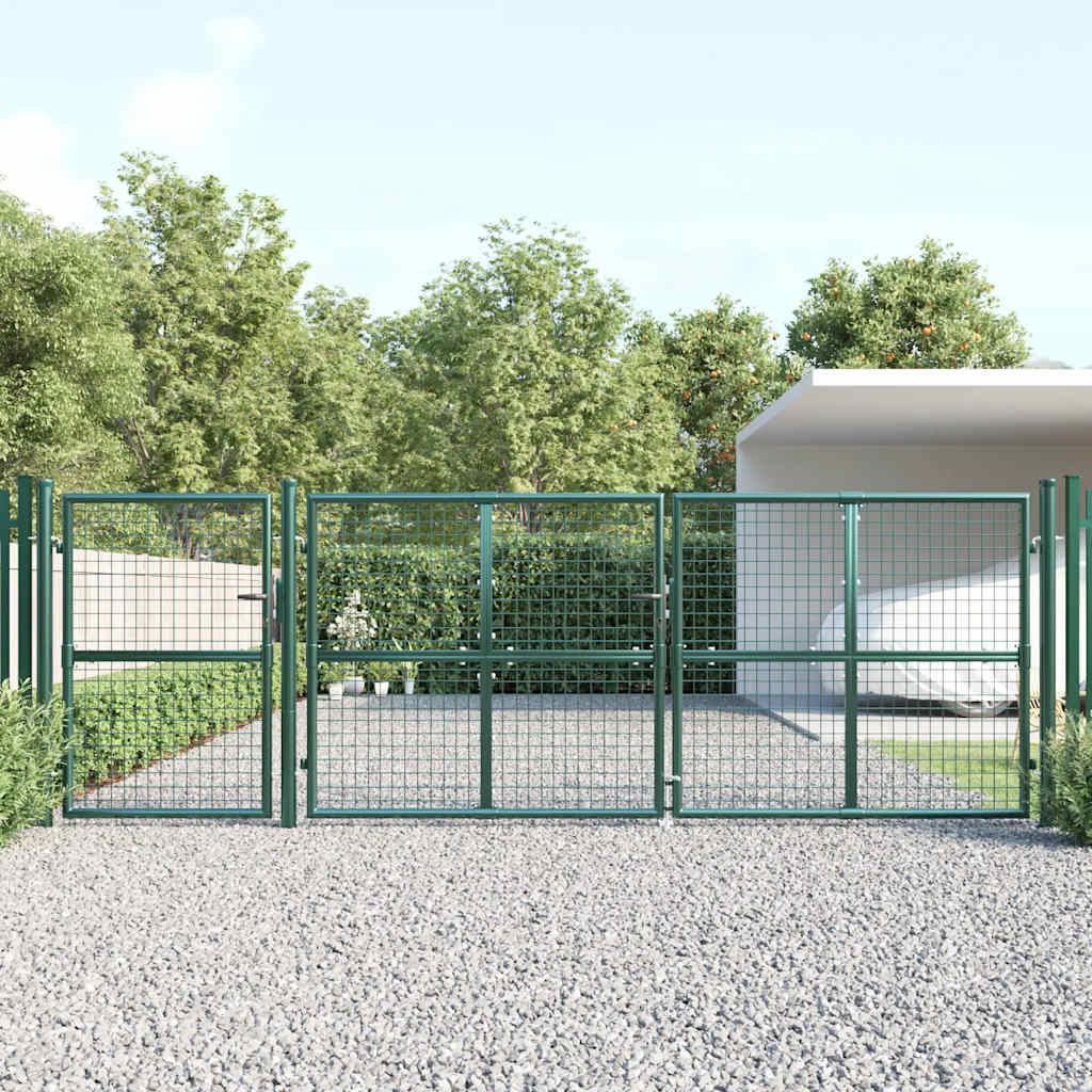 Zöld horganyzott acél hálós kerti kapu 400 x 125 cm
