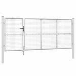 Ezüst színű horganyzott acél hálós kerti kapu 350 x 125 cm 2
