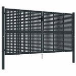 Antracit színű acél kerti kapu 300 x 125 cm 2