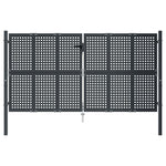 Antracit színű acél kerti kapu 300 x 125 cm 3