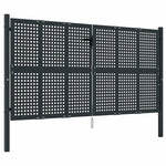 Antracit színű acél kerti kapu 300 x 150 cm 2