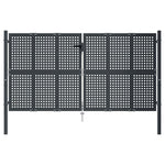 Antracit színű acél kerti kapu 300 x 150 cm 3