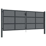 Antracit színű acél kerti kapu 400 x 125 cm 2