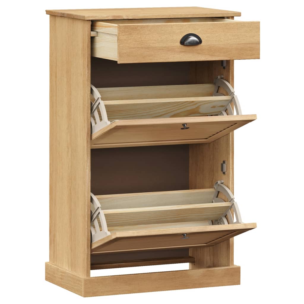 VIGO tömör fenyőfa cipőszekrény 60x35x96 cm 4