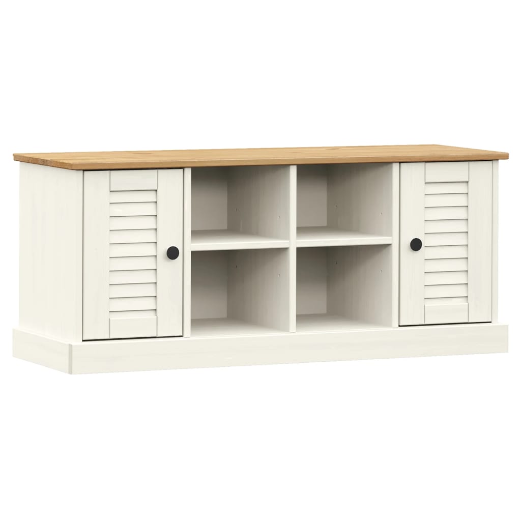 VIGO fehér tömör fenyőfa cipőtároló pad 106 x 35 x 45 cm 2