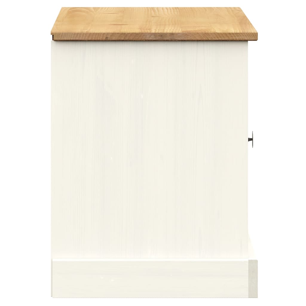 VIGO fehér tömör fenyőfa cipőtároló pad 106 x 35 x 45 cm 6