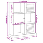 VIGO tömör fenyőfa könyvespolc 90x35x114,5 cm 9