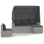 4 részes szürke polyrattan kerti ülőgarnitúra párnákkal 2
