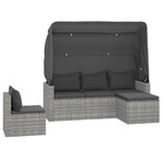4 részes szürke polyrattan kerti ülőgarnitúra párnákkal 3