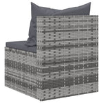 4 részes szürke polyrattan kerti ülőgarnitúra párnákkal 12