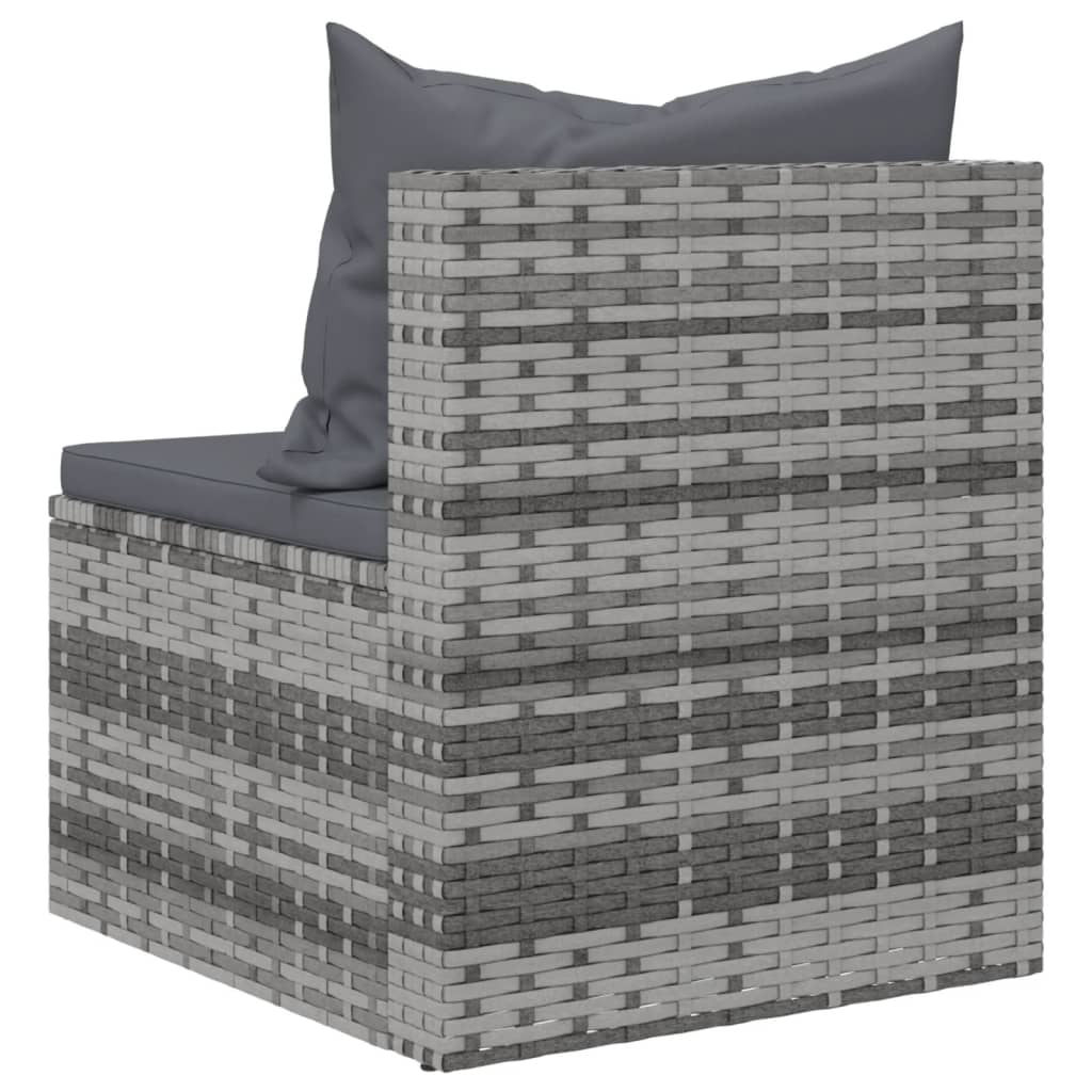 4 részes szürke polyrattan kerti ülőgarnitúra párnákkal 12