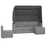 4 részes szürke polyrattan kerti ülőgarnitúra párnákkal 4