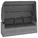 4 részes szürke polyrattan kerti ülőgarnitúra párnákkal 5