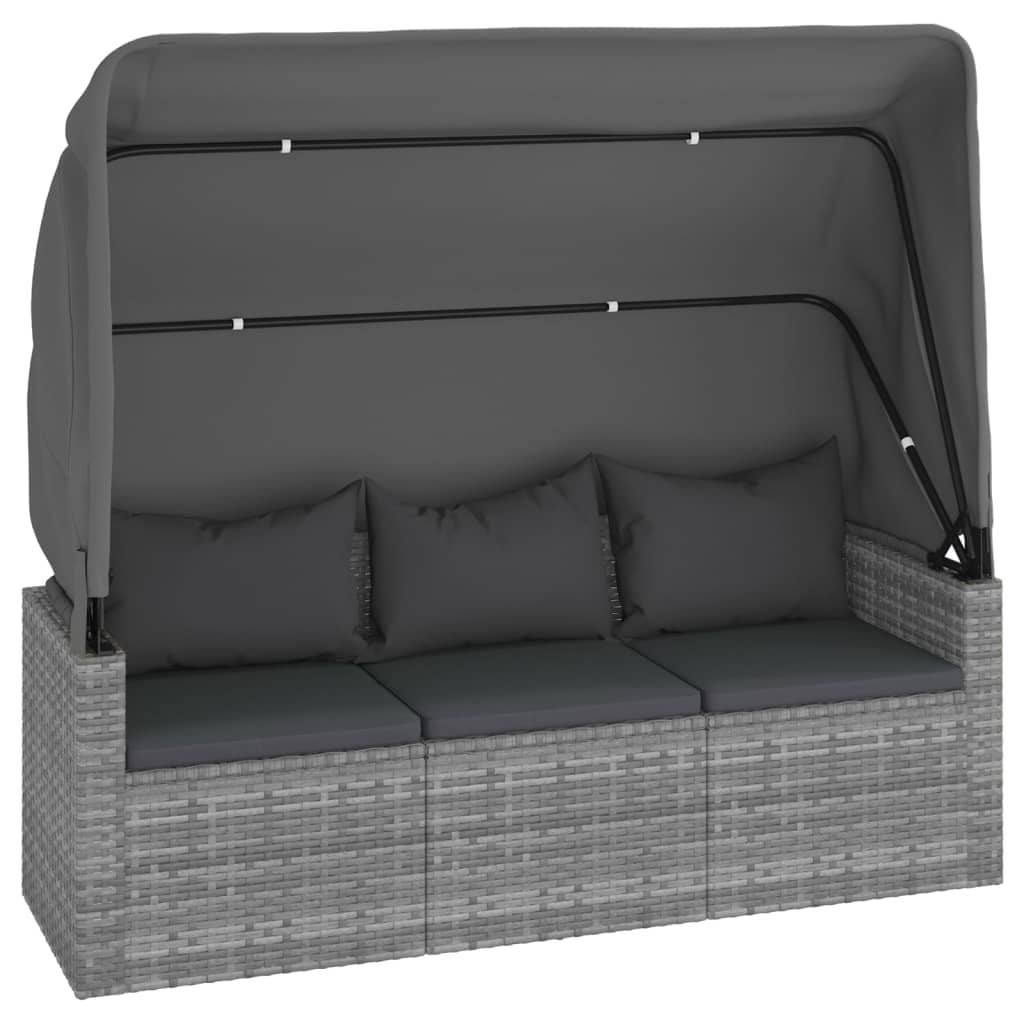 4 részes szürke polyrattan kerti ülőgarnitúra párnákkal 5