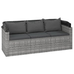 4 részes szürke polyrattan kerti ülőgarnitúra párnákkal 6