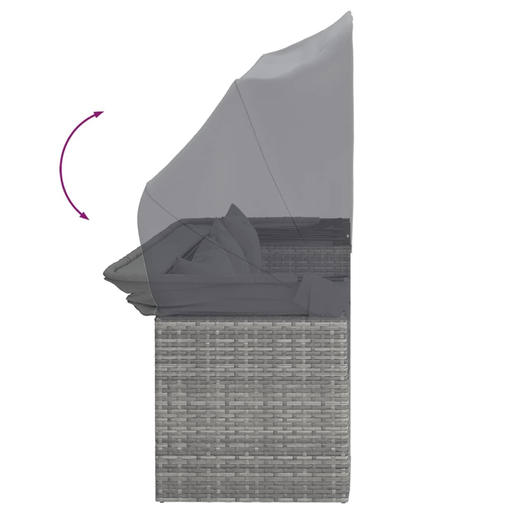 4 részes szürke polyrattan kerti ülőgarnitúra párnákkal 8