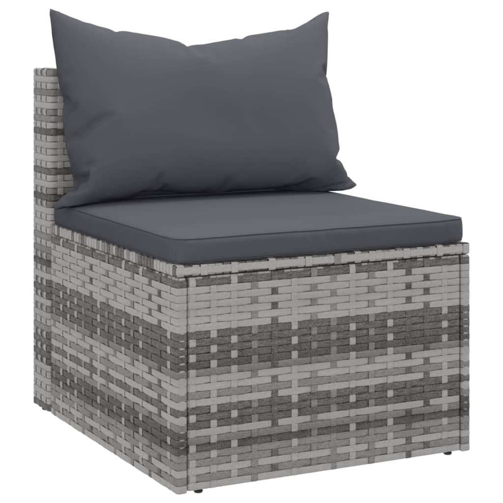 4 részes szürke polyrattan kerti ülőgarnitúra párnákkal 9