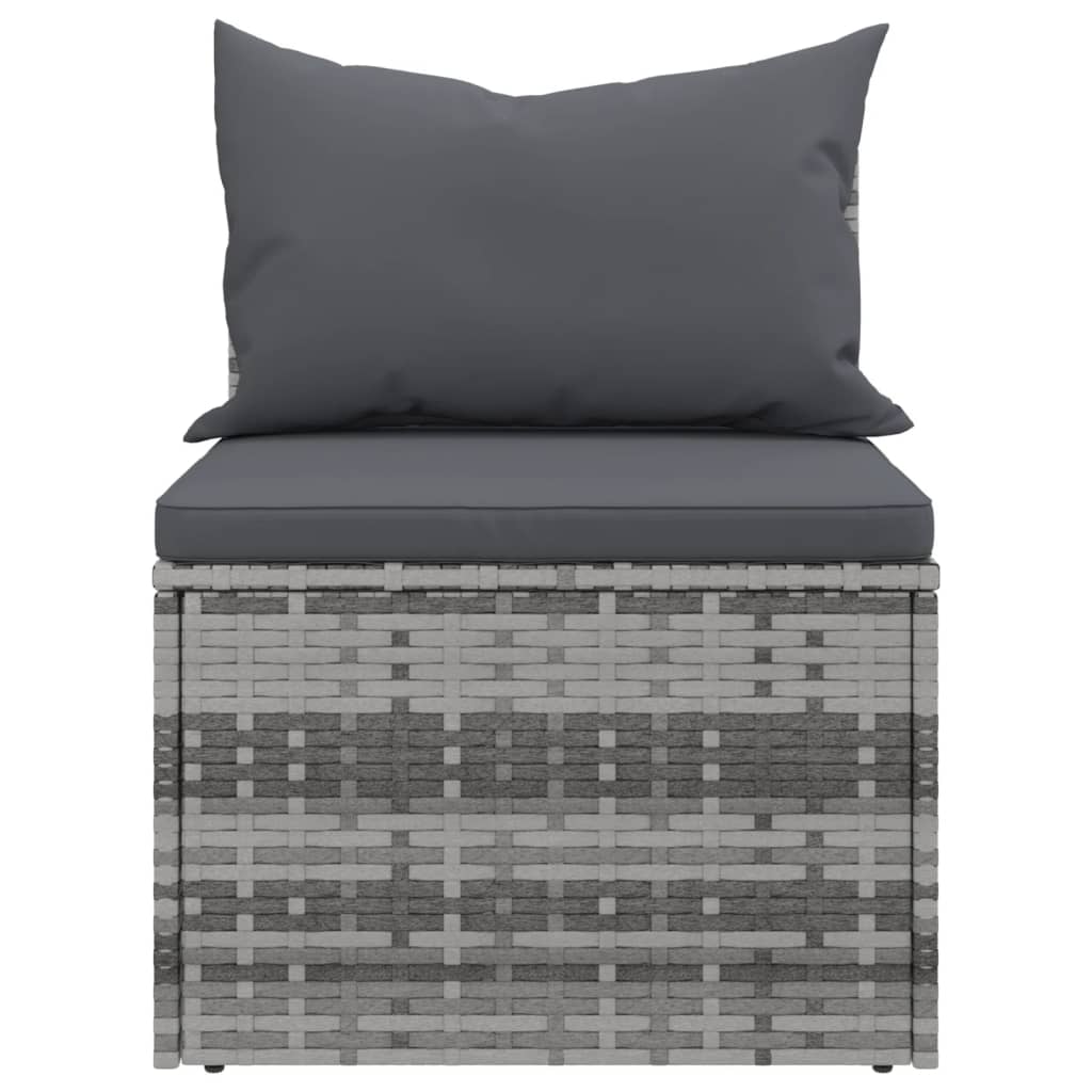 4 részes szürke polyrattan kerti ülőgarnitúra párnákkal 10
