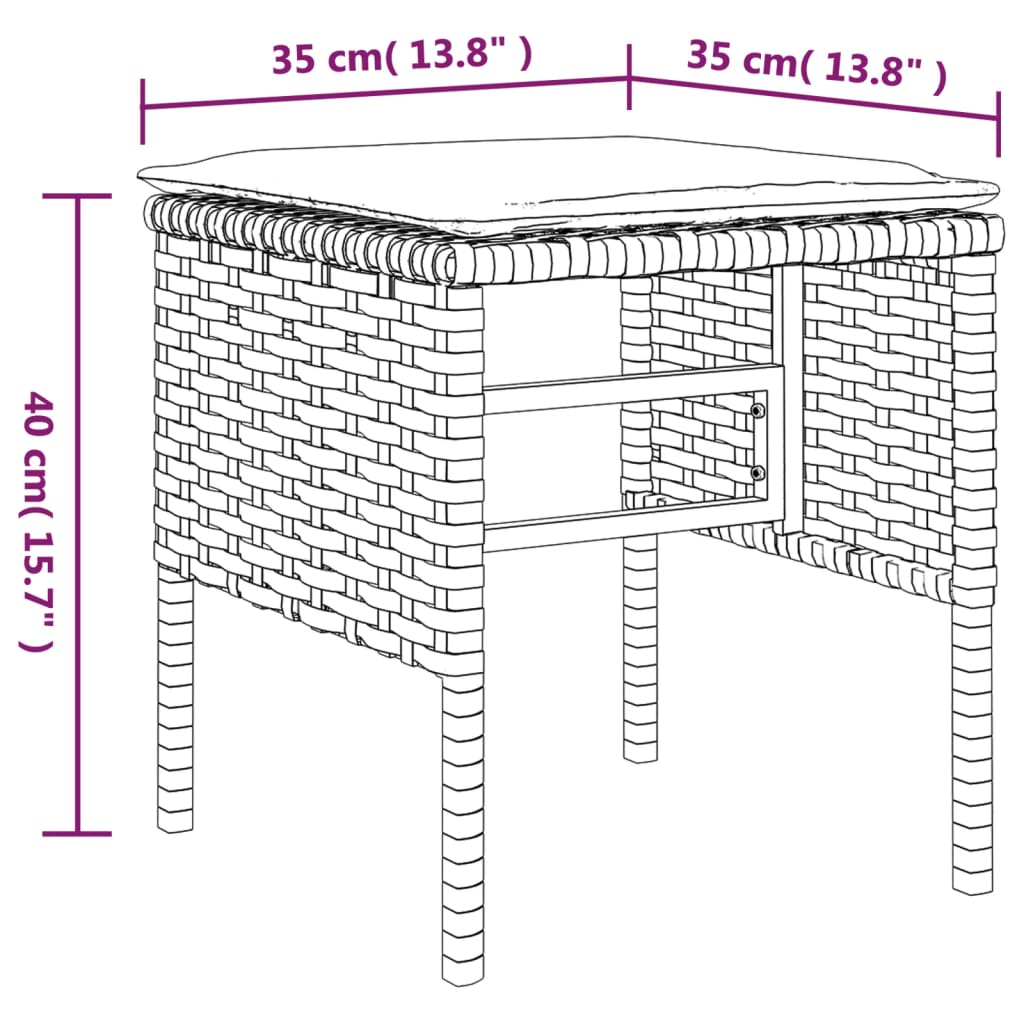 6 részes fekete polyrattan kerti étkezőgarnitúra párnákkal 12