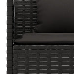 6 részes fekete polyrattan kerti étkezőgarnitúra párnákkal 6