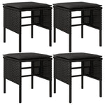 6 részes fekete polyrattan kerti étkezőgarnitúra párnákkal 7