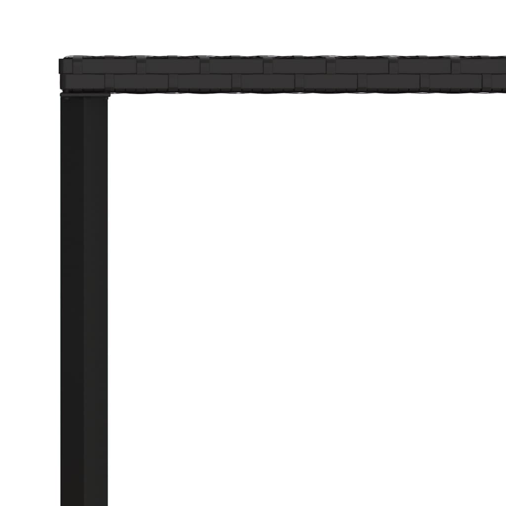 6 részes fekete polyrattan kerti étkezőgarnitúra párnákkal 10