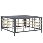 3 részes antracitszürke polyrattan kerti ülőgarnitúra párnákkal 5