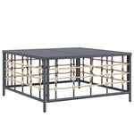 4 részes antracitszürke polyrattan kerti ülőgarnitúra párnákkal 7