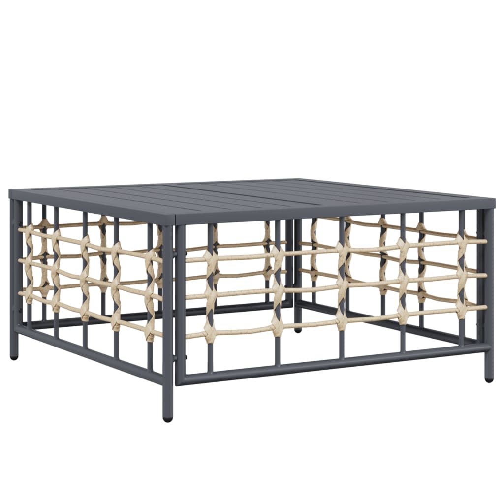 4 részes antracitszürke polyrattan kerti ülőgarnitúra párnákkal 7