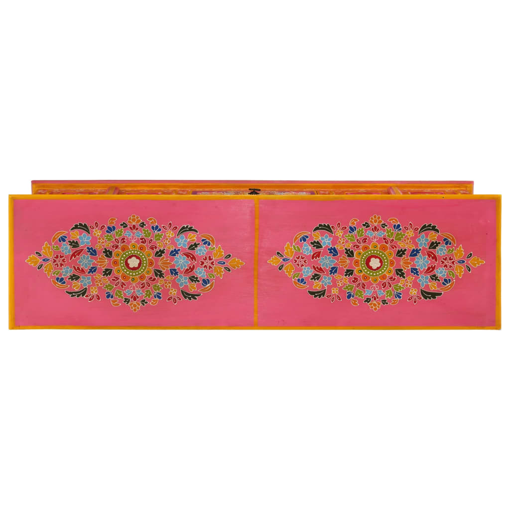 Rózsaszín tömör mangófa TV-szekrény 110 x 30 x 40 cm 5
