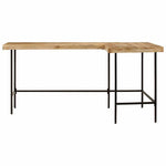Íróasztal 165x110x77 cm tömörfa mangó és vas 3