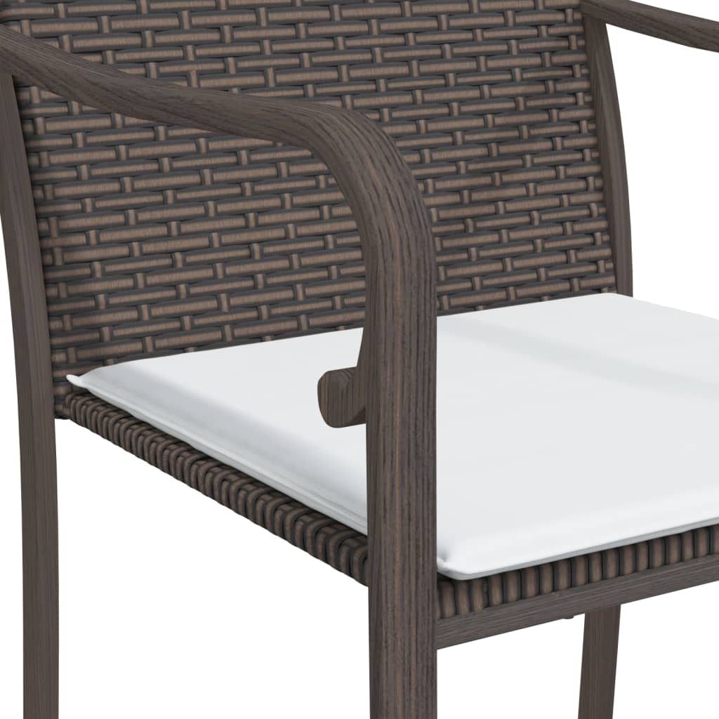 5 részes polyrattan és acél kerti étkezőgarnitúra párnával 7