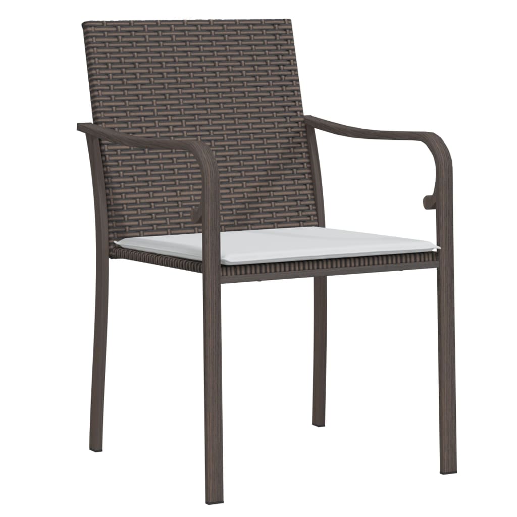 7 részes polyrattan és acél kerti étkezőgarnitúra párnával 5