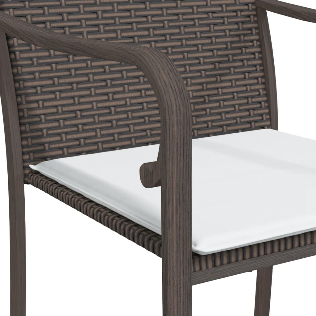 7 részes polyrattan és acél kerti étkezőgarnitúra párnával 7