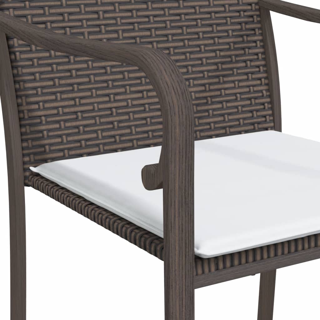 5 részes polyrattan és acél kerti étkezőgarnitúra párnával 9