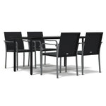 5 részes polyrattan és acél kerti étkezőgarnitúra párnával 2