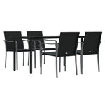 5 részes polyrattan és acél kerti étkezőgarnitúra párnával 3