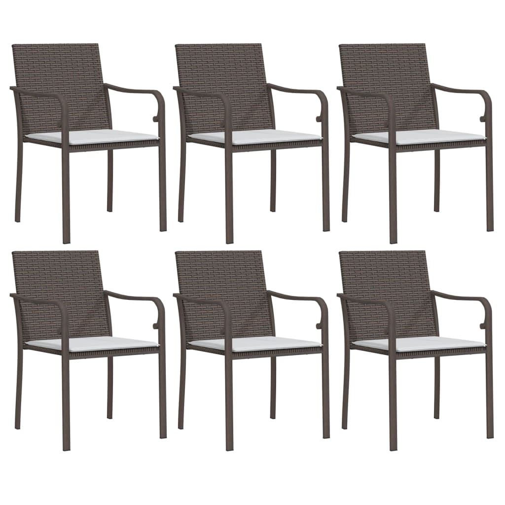 7 részes polyrattan és acél kerti étkezőgarnitúra párnával 4