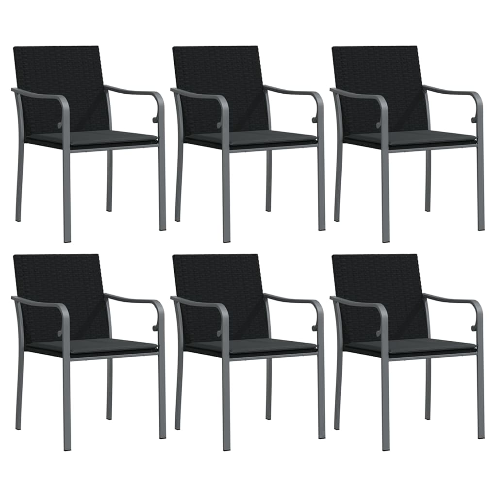 7 részes polyrattan és acél kerti étkezőgarnitúra párnával 4