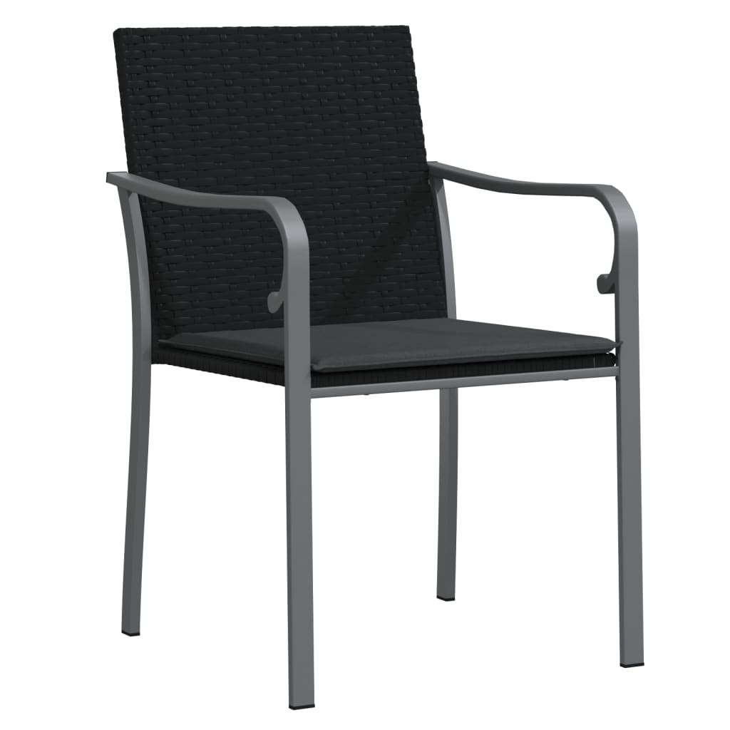 7 részes polyrattan és acél kerti étkezőgarnitúra párnával 5