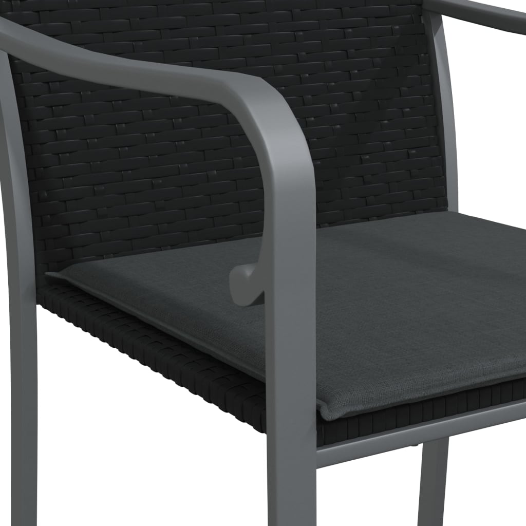 7 részes polyrattan és acél kerti étkezőgarnitúra párnával 7