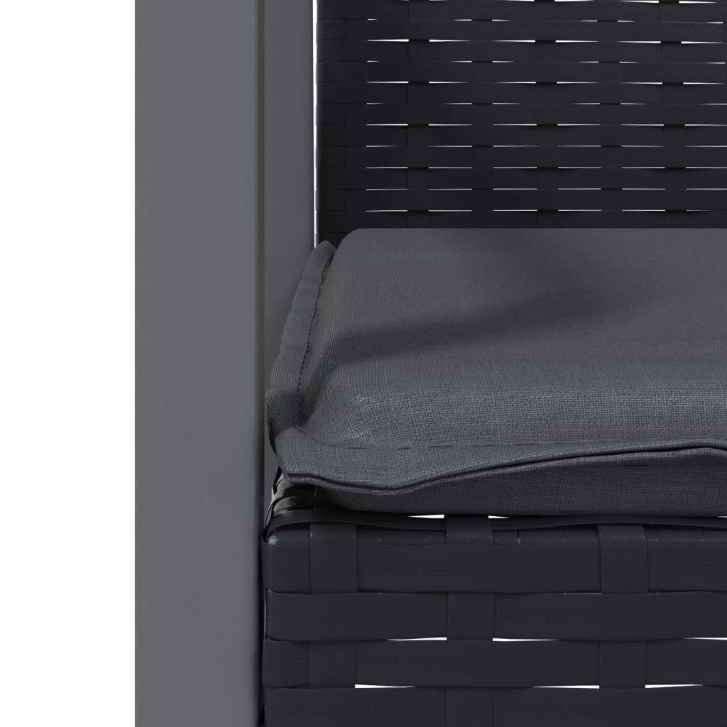 5 részes polyrattan és acél kerti étkezőgarnitúra párnával 7