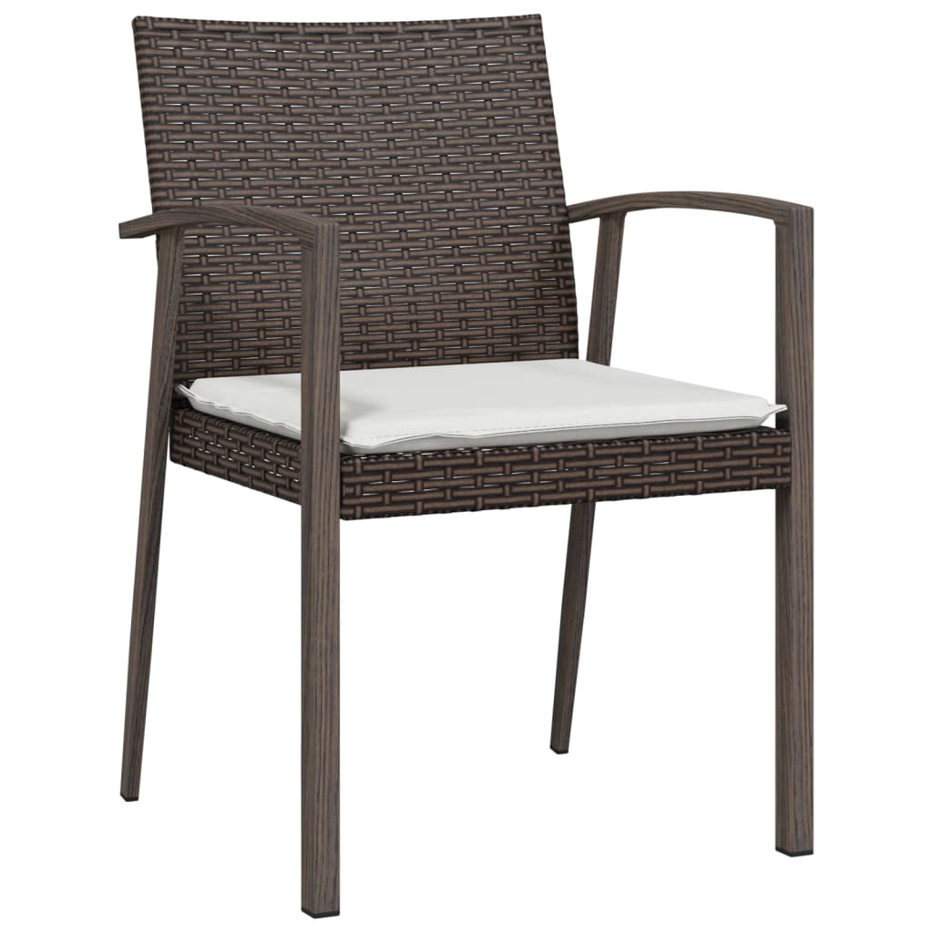 5 részes polyrattan és acél kerti étkezőgarnitúra párnával 5