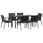 7 részes polyrattan és acél kerti étkezőgarnitúra párnával 3