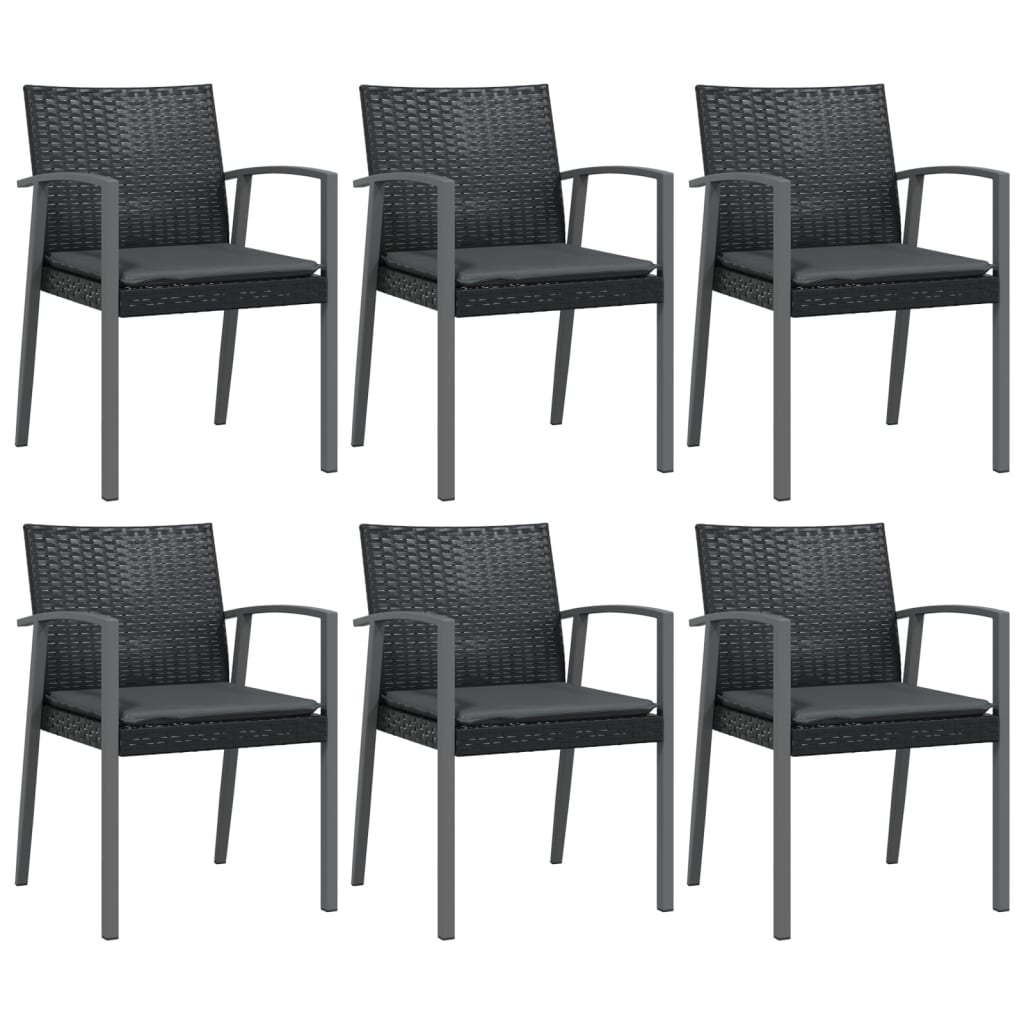 7 részes polyrattan és acél kerti étkezőgarnitúra párnával 4
