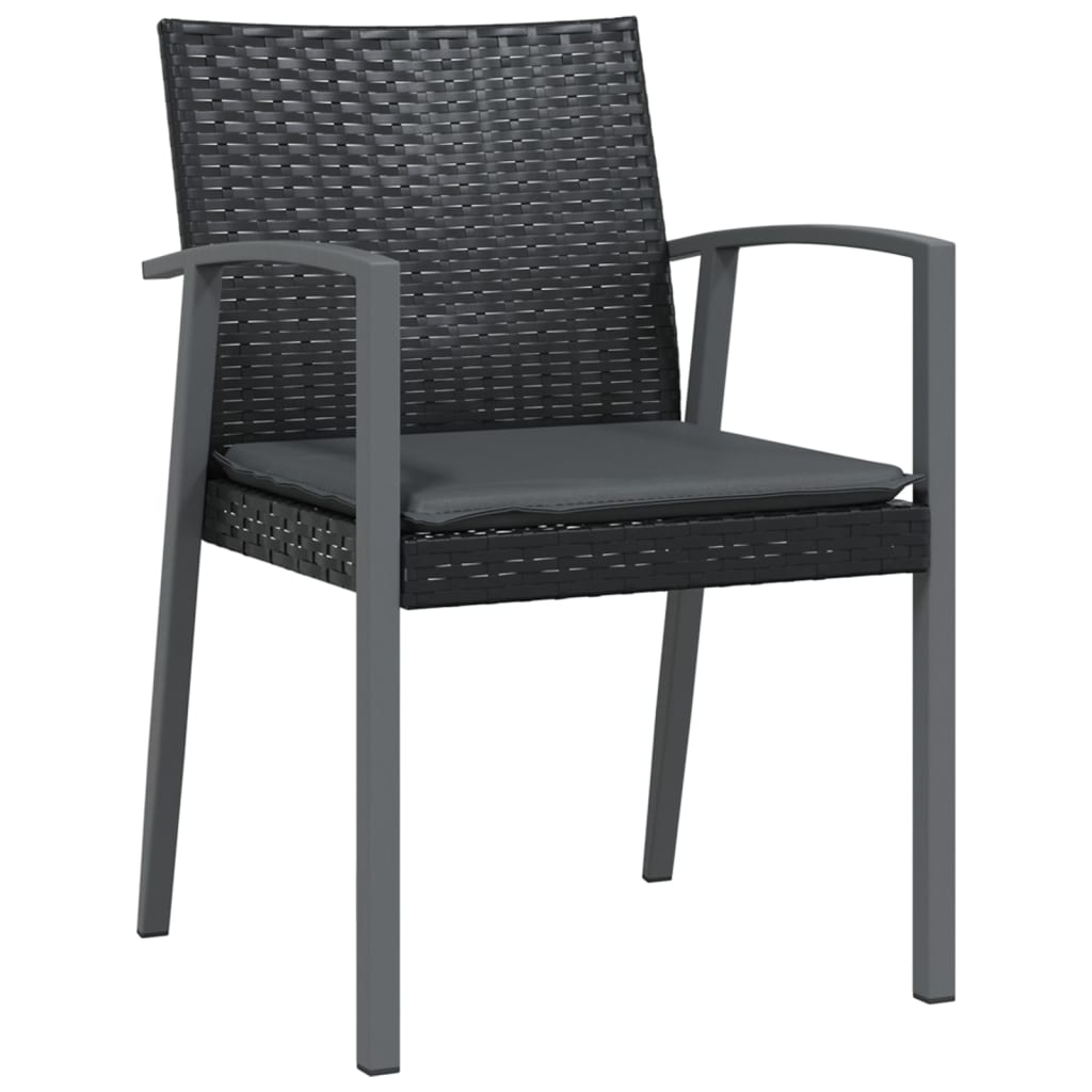 7 részes polyrattan és acél kerti étkezőgarnitúra párnával 5