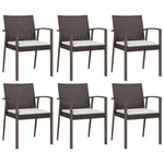 7 részes polyrattan és acél kerti étkezőgarnitúra párnával 4